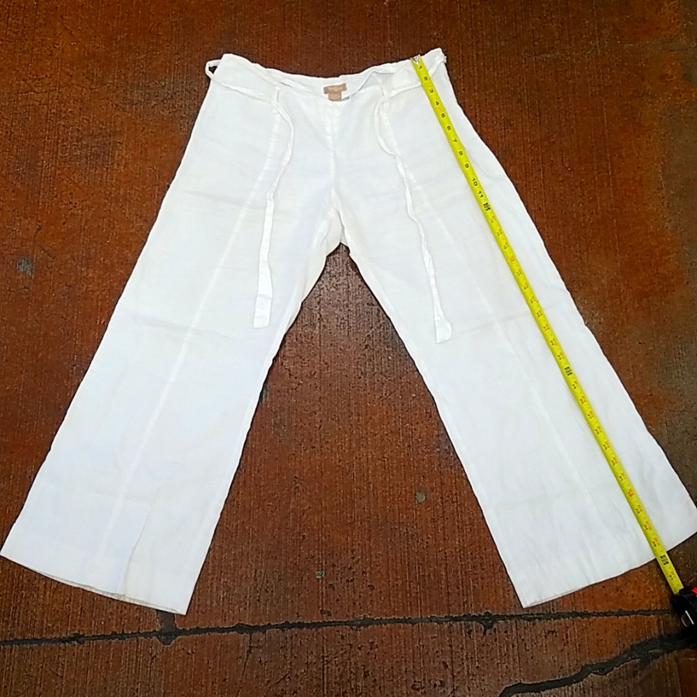 100% Linen wide leg slacks
